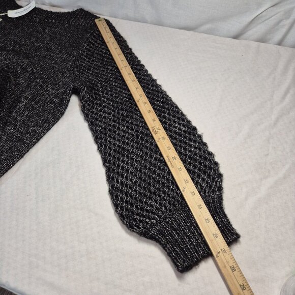 Tommy Bahama Women's Shimmer Balloon Sleeved Bateau Sweater Size XL Black (29) - Picture 9 of 14